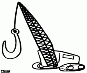 desenho de Guindaste sobre esteiras para colorir