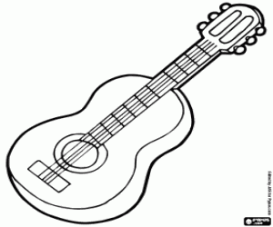 desenho de Guitarra clássica para colorir