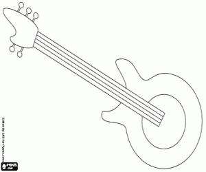 desenho de Guitarra elétrica e a música rock para colorir