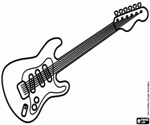 desenho de Guitarra elétrica para colorir