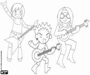 desenho de Os guitarristas em show de rock para colorir