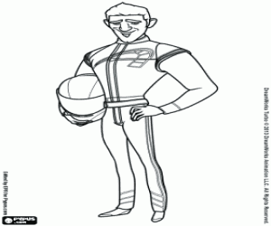 desenho de Guy Gagné, personagem de Turbo para colorir