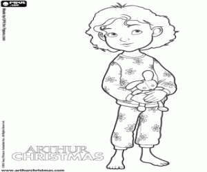 desenho de Gwen, menina de Arthur Christmas para colorir