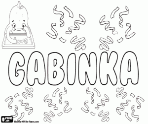 desenho de Gábinka, nome para menina para colorir