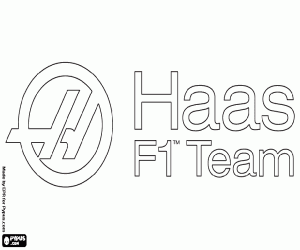 desenho de Haas F1 Team, o logotipo para colorir