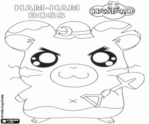 desenho de O hamster Boss, Hamtaro para colorir