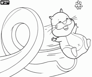 desenho de Hamster e escorregador, Zhu Zhu Pets para colorir