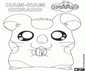 desenho de O hamster Oxnard, amigo de Hamtaro para colorir