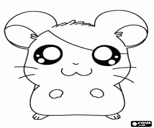 desenho de Hamtaro, o hamster protagonista para colorir