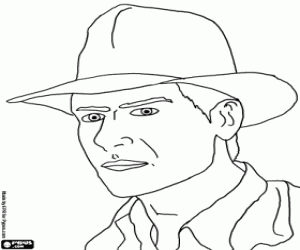 desenho de Harrison Ford é Indiana Jones para colorir