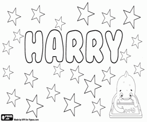 desenho de Harry, forma abreviada para colorir