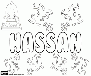 desenho de Hassan, variante de Hasan para colorir
