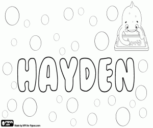 desenho de Hayden, nome inglês unisex para colorir