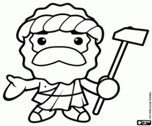 desenho de Hefesto ou Vulcano, o Deus do fogo para colorir
