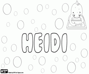 desenho de Heidi, diminutivo para colorir