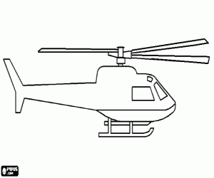 desenho de Helicóptero branco para decorar para colorir