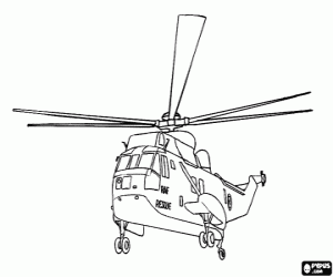 desenho de Helicóptero de salvamento para colorir