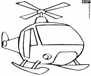 desenho de Helicóptero com patins de aterragem para colorir