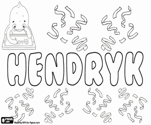 desenho de Hendryk, nome alemão para colorir