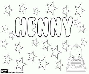 desenho de Henny, nome com origens diversas para colorir
