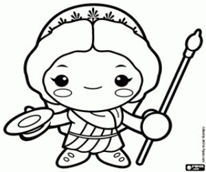 desenho de Hera ou Juno, a rainha dos deuses para colorir