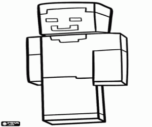 desenho de Herobrine, personagem de Minecraft para colorir
