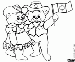 desenho de Hidy e Howdy, mascotes de Calgary 1988 para colorir