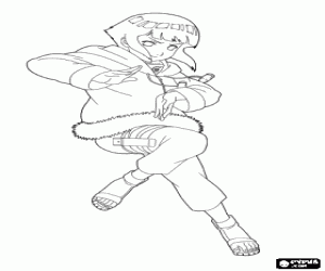 desenho de Hinata Hyuga, personagem do Naruto para colorir