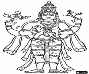 desenho de O hindu Deus Vishnu para colorir