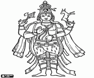 desenho de Hinduísmo, o Deus Shiva para colorir