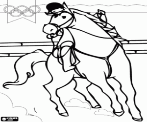 desenho de Hipismo olímpico para colorir