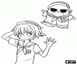 desenho de Hippo, personagem da Mermaid Melody para colorir