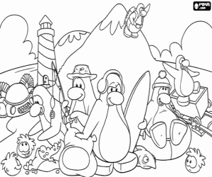 desenho de Os hobbies dos pinguins para colorir