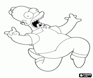desenho de Homer Simpson com medo para colorir