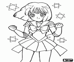desenho de Hotaru Tomoe, de Sailor Moon para colorir