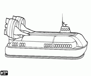 desenho de Um hovercraft sobre a água para colorir