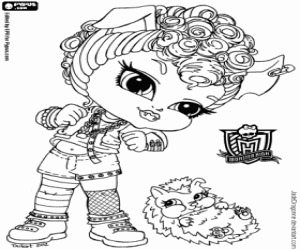 desenho de Howleen Wolf, Monster High Baby para colorir