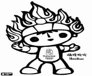desenho de Huanhuan, mascote de Pequim 2008 para colorir