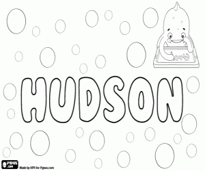 desenho de Hudson, nome inglês para menino para colorir