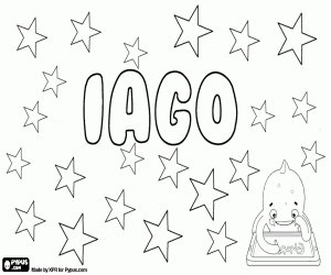 desenho de Iago, nome para filho para colorir