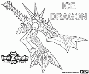 desenho de Ice Dragon, Invizimals A nova dimensão para colorir