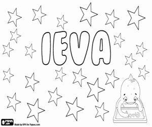 desenho de Ieva, nome letão e lituano para colorir