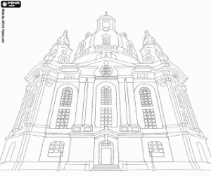 desenho de Igreja Frauenkirche de Dresden para colorir