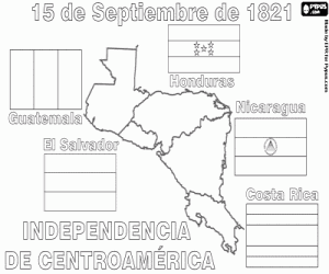 desenho de Independência da América Central para colorir