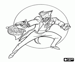 desenho de O inimigo do Batman, Coringa para colorir