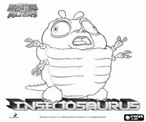 desenho de Insectosaurus, monstros vs alienígenas para colorir