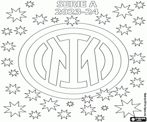 desenho de Inter de Milão, Scudetto 2023-2024 para colorir