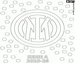 desenho de Inter Milano, campeão 2025-2026 para colorir