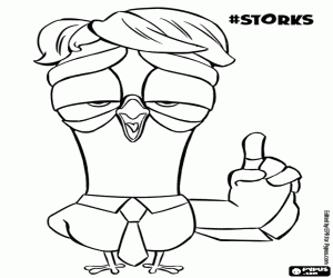 desenho de O intrometido Pombo Luke para colorir