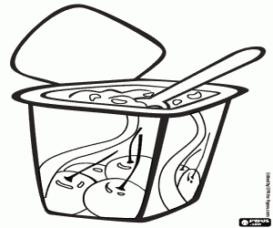 desenho de Iogurte com sabor de frutas para colorir